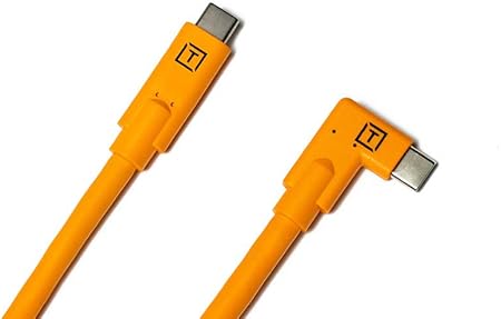 Tether Tools TetherPro USB-C to USB-C Right Angle Cable | for Power Delivery, Fast Transfer and Connection Between Camera and Computer | High Visibility Orange | 15 feet (4.6 m) Tether Tools TetherPro USB-C to USB-C Right Angle Cable | for Power Delivery, Fast Transfer and Connection Between Camera and Computer | High Visibility Orange | 15 feet (4.6 m)